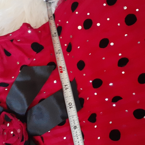 Bonnie Jean Red & Black Polka Dot Formal Dress Size 10 - Picture 5 of 7